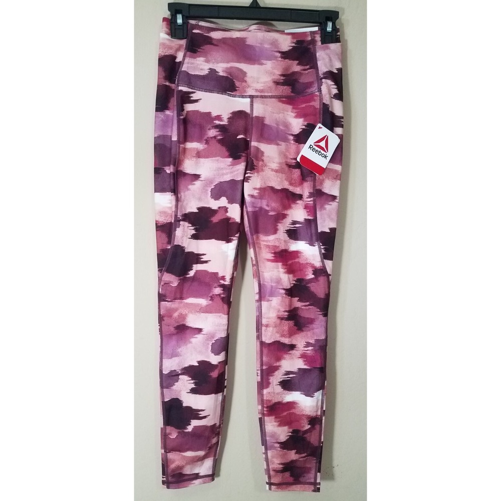 Reebok‎ 7/8 High Rise Leggings Women Small S Windsor Wine Stretch Active NEW
